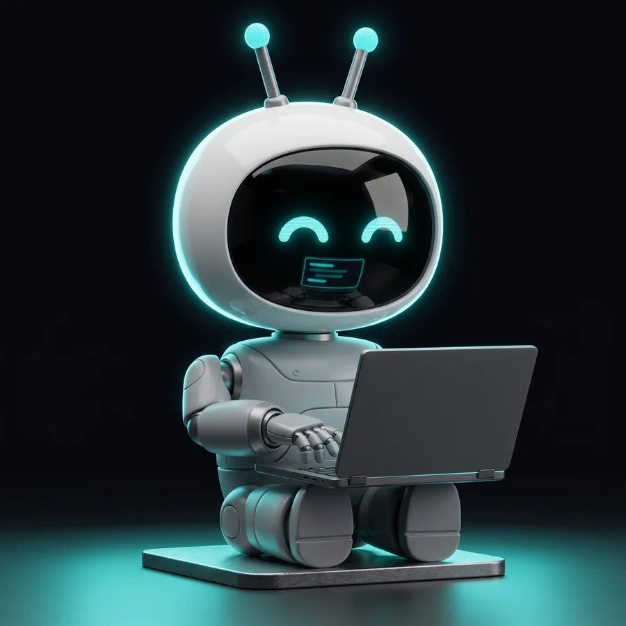 Agent IA d’automatisation, devant un ordinateur